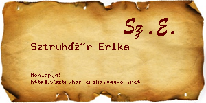 Sztruhár Erika névjegykártya