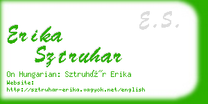 erika sztruhar business card